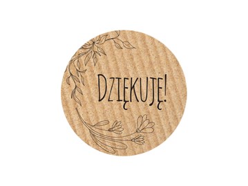 Naklejki okrągłe Kraft Fi35mm Dziękuję 1 - 200szt