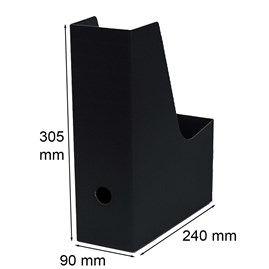 Karbowany pojemnik na dokumenty A4 / 90mm Czarny