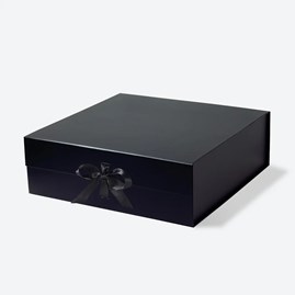 Czarne pudełko magnetyczne 305×305×102 mm z satynową wstążką