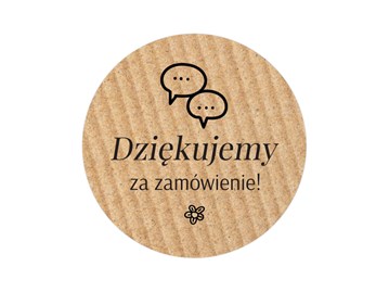 Naklejki okrągłe Kraft "Dziękujemy za zamówienie"