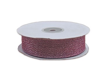 Wstążka brokatowa 25mm/32m bordowa WB7031