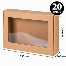 Pudełko ozdobne z okienkiem 350x200x100 mm 20 szt