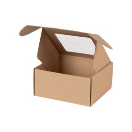 Pudełko ozdobne z oknem 200x200x100mm brąz