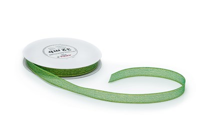 Wstążka brokatowa 25mm/32m zielona WB7008