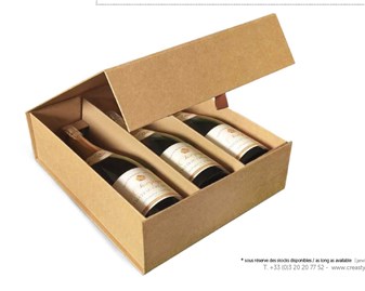 Pudełko z magnesem, na 3 wina 340x290x95mm (zewn.) KRAFT