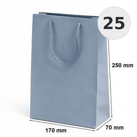 torba laminowana srebrna 170x70x250 mm 25 sztuk