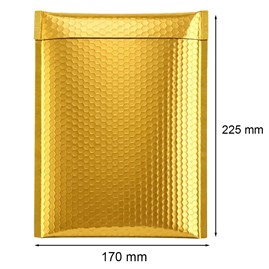 Koperta bąbelkowa metaliczna C13 złota 170x225mm