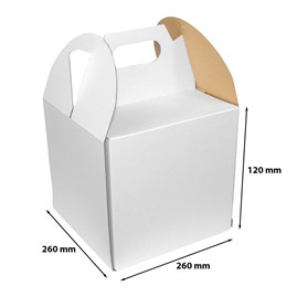 Karton wykrojnikowy 260x260x120mm Biały Tort 10szt