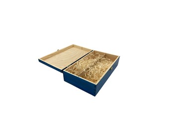 Drewniane pudełko na wino K-982 EX Niebieskie