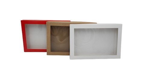 Pudełko ozdobne białe 260x180x50mm z oknem