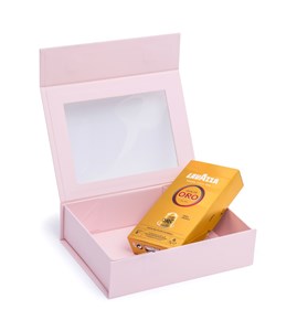 Pudełko Magnetyczne Różowe z okienkiem 200x150x55mm (zew) B6 Ozdobne