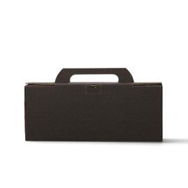 Pudełka karbowane czarne na 4 słoiczki 305x72x123mm 10szt