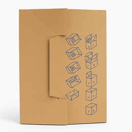 Duży karton C500 z uchwytami i nadrukiem – 570x380x390 mm