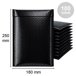 Koperty bąbelkowe metaliczne czarne D14 100 szt