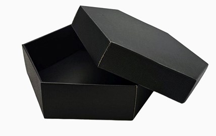 Pudełko karbowane czarne sześciokątne heksagon 240x240x90mm