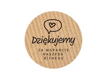 Naklejki Kraft Fi35mm "Dziękujemy za wsparcie..."
