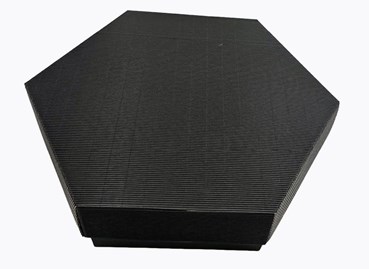 Pudełka karbowane sześciokątne czarne 380x380x90mm 10szt