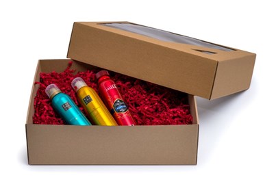 Pudełko karbowane wieczkowe 400x310x120mm z oknem