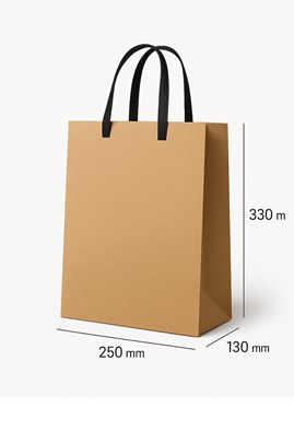 Torba kraft 250×130×330 mm z czarną wstążką – elegancka torba