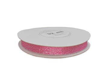 Wstążka brokatowa 12mm/32m różowa WB7011