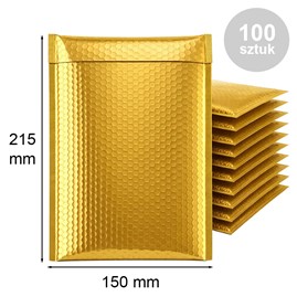 Koperty bąbelkowe metaliczne C13 złota 100szt
