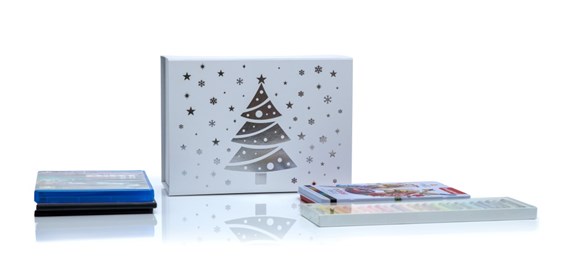 Pudełko Magnetyczne Świąteczne Białe 235x170x100mm (zew) Na Prezent