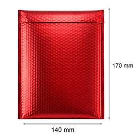 Koperta metaliczna czerwona 140x170 mm B6