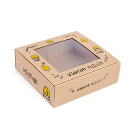 opakowanie wielkanocne, pudełko z okienkiem, alleluja, 10 sztuk, pudełko kraft, pudełko świąteczne