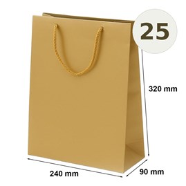 Torby złote laminowane 240x90x320 mm torby prezentowe 25 szt