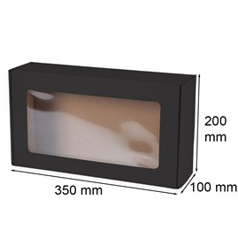 Pudełko ozdobne z oknem czarne 350x200x100mm