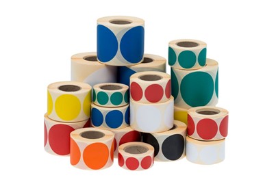 Naklejki okrągłe Fi 70mm 500szt Czerwone