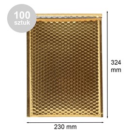 Koperty bąbelkowe metaliczne złote G17 100 sztuk