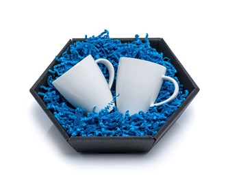 Kosz prezentowy karbowany czarny Mały 195x225