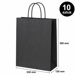Torba prezentowa 230x120x300 mm ciemnoszara 10 szt