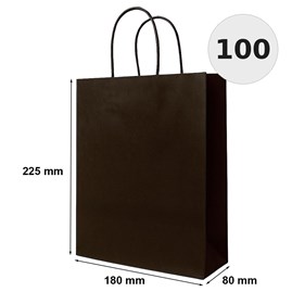 torba papierowa czekoladowa 180x80x225 mm 100 sztuk