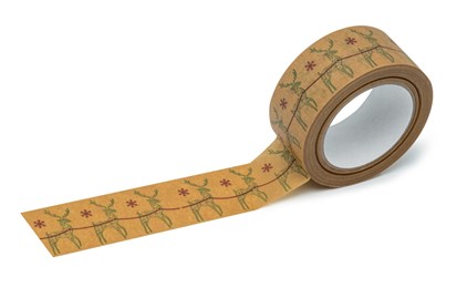 Taśma Świąteczna Papierowa Zielony Jelonek 48mm/50m