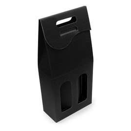 Pudełka karbowane czarne na 2 wina 180x80x395, 10szt