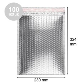Koperty bąbelkowe metaliczne srebrne G17 100 szt