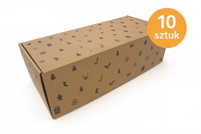 kartony fasonowe 10 sztuk, pudełka świąteczne ikony, karton fasonowy święta, ozdobne kartony kraft, pudełka prezentowe święta