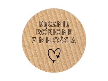 Naklejki "Ręcznie Robione z Miłością" Kraft Fi25mm