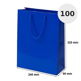 Torby granatowe laminowane 240x90x320 mm torby prezentowe 100 szt
