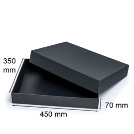 Pudełko karbowane czarne 450x350x70mm