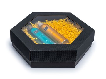 Pudełko karbowane czarne 380x380x90mm z oknem