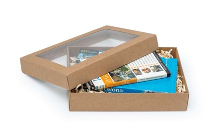 Pudełko ozdobne kraft 260x180x50mm z oknem