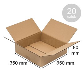 Pudełko klapowe 350x350x80 mm B360 – 20 kartonów