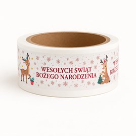 Świąteczna taśma pakowa Wesołych Świąt Bożego Narodzenia 45mm 50m na rolce