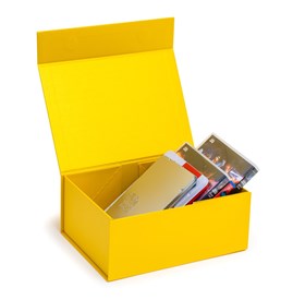 Pudełko Magnetyczne Perłowy Żółty 235x170x100mm (zew) A5 Na prezent