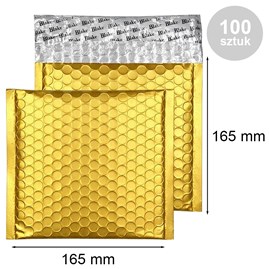 Koperty bąbelkowe metaliczne złote CD 100 sztuk