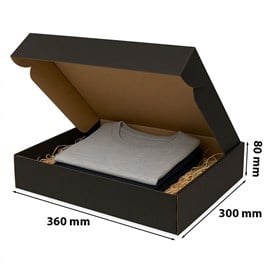 Karton wykrojnikowy czarny 360x300x80 mm – (zew) pudełko premium
