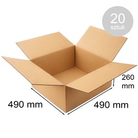 Pudełko klapowe 490x490x260 mm BC580 – 20 kartonów